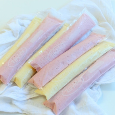 homemade real fruit yogurt tubes